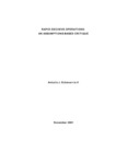 Rapid Decisive Operations: An Assumptions-Based Critique by Antulio J. Echevarria II